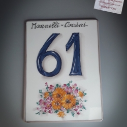 Civico rettangolare fiori gialli